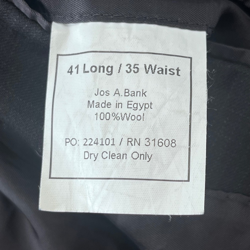 Jos. A. Bank Signature Collection Wool Suit 41L 35W Charcoal Grey Micro Check - Picture 6 of 16